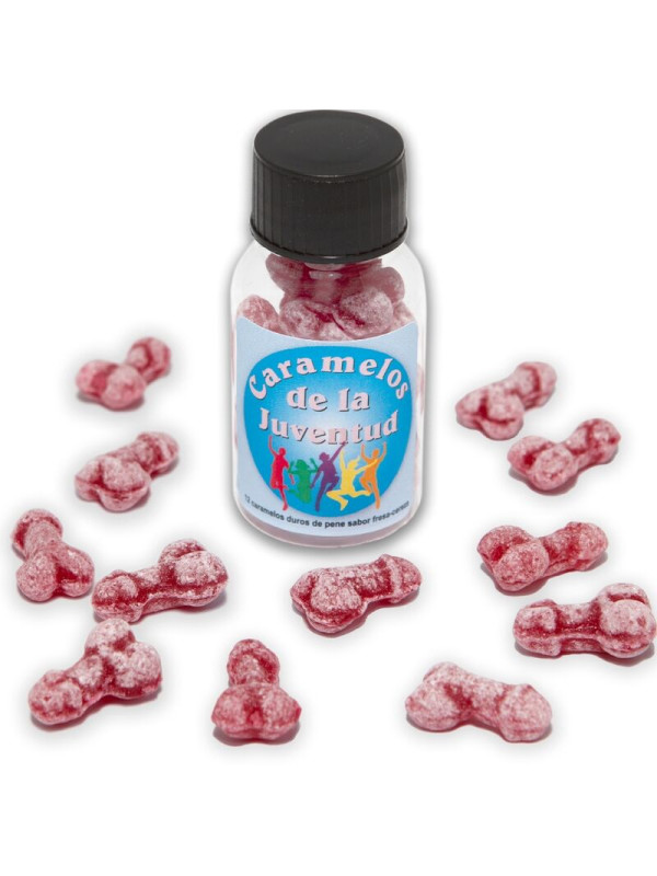 CARAMELOS EN FORMA DE PENE SABOR FRESA Y CEREZA DE LA MARCA DIABLO PICANTE