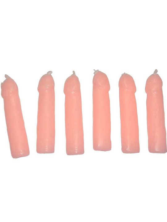 SET 6 VELAS PENE CARNE PARA FIESTAS TEMÁTICAS DE LA MARCA DIABLO PICANTE
