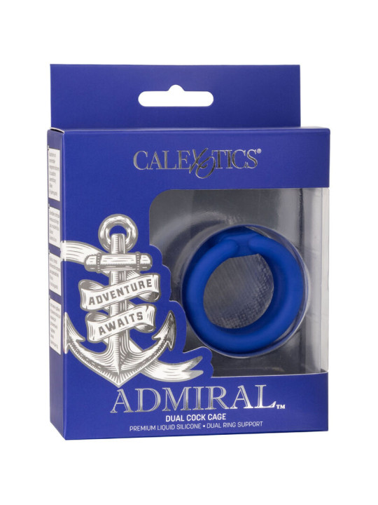 CALEXOTICS ADMIRAL JAULA DOBLE SILICONA AZUL DE LA MARCA CALEXOTICS