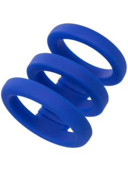 CALEXOTICS ADMIRAL JAULA TRIPLE SILICONA AZUL DE LA MARCA CALEXOTICS