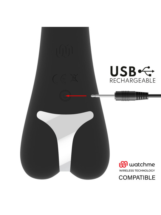 VIBRADOR RYAN SILICONA 10 MODOS WATCHME COMPATIBLE DE LA MARCA BRILLY GLAM