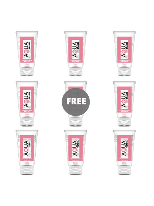 AQUA TRAVEL - LUBRICANTE BASE AGUA SABOR FRESA Y NATA 50 ML DE LA MARCA AQUA TRAVEL