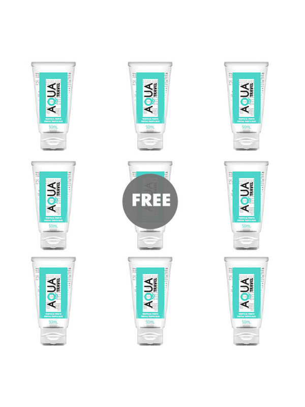 AQUA TRAVEL - LUBRICANTE BASE AGUA SABOR FRUTAS TROPICALES 50 ML DE LA MARCA AQUA TRAVEL