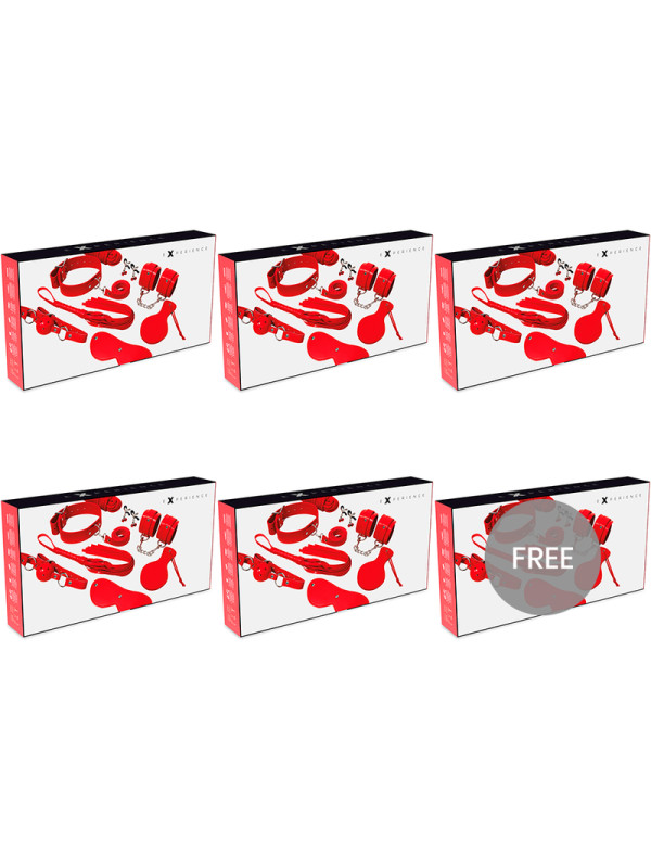 KIT BDSM ROJO EXPERIENCE - 8 PIEZAS BONDAGE Y SUMISIÓN DE LA MARCA EXPERIENCE