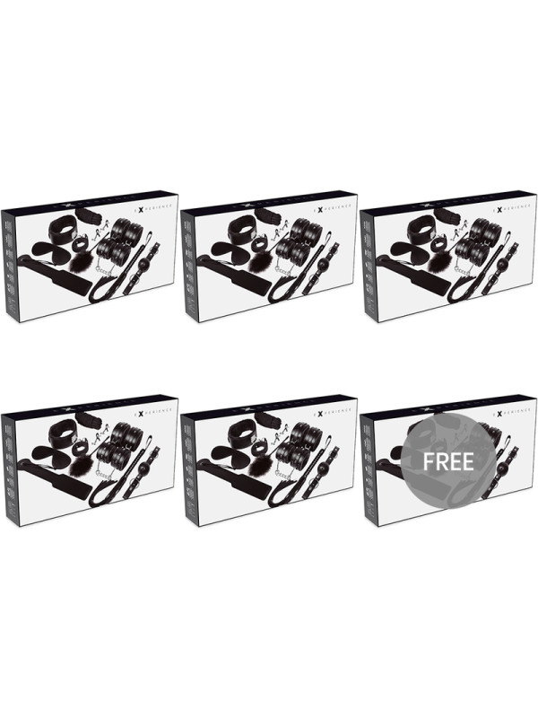 KIT BDSM EXPERIENCE BLACK - 11 PIEZAS BONDAGE SEGURO DE LA MARCA EXPERIENCE
