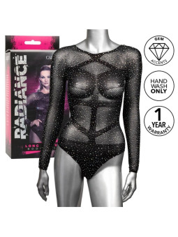 BODY SEXY DE MANGA LARGA CON PEDRERÍA Y MALLA TRANSPARENTE DE LA MARCA CALEXOTICS