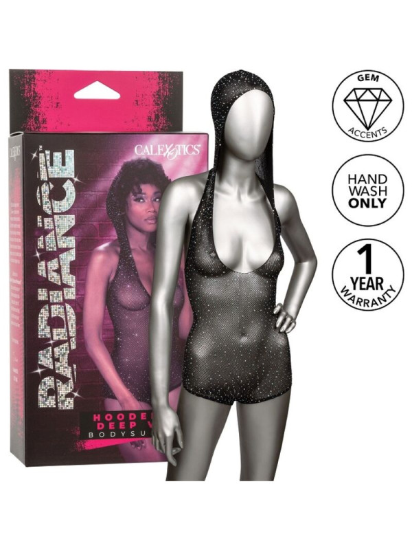 BODY CON CAPUCHA RADIANCE - ESCOTE EN V SEDUCTOR DE LA MARCA CALEXOTICS
