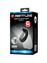 ANILLO VIBRADOR DAHLIA CON ESTIMULADOR CLITORIDEO 12 MODOS DE LA MARCA PRETTY LOVE