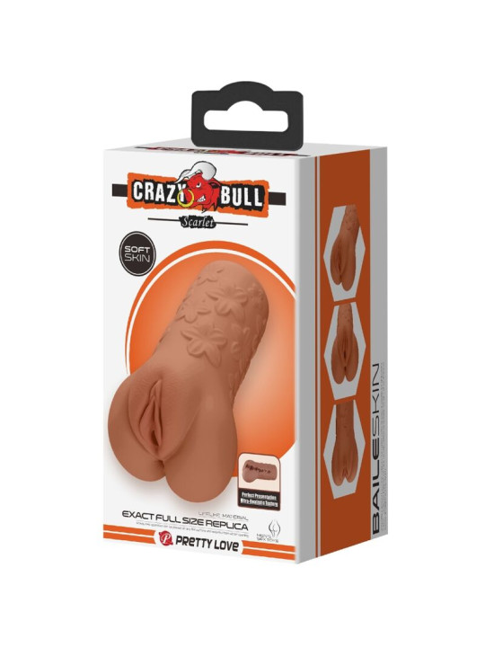 MASTURBADOR REALISTA VAGINA Y ANO CON FLORES CRAZY BULL DE LA MARCA CRAZY BULL
