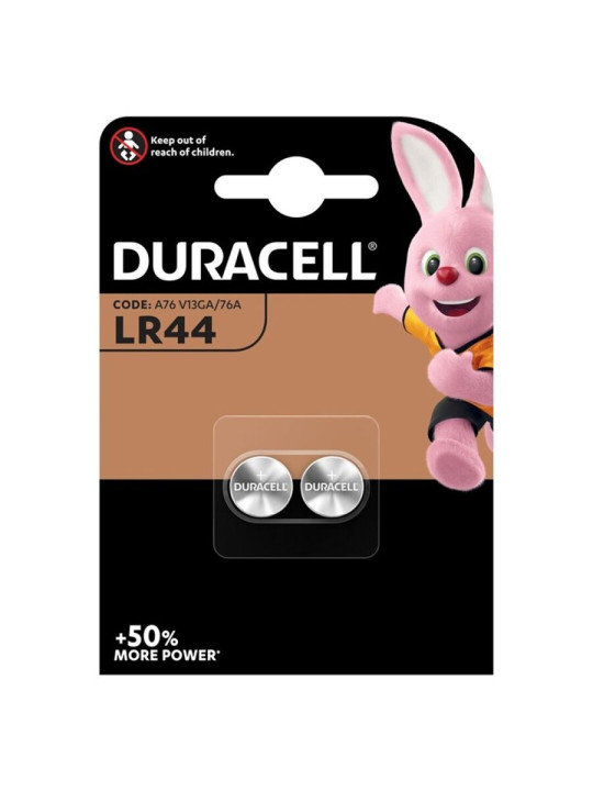 PILA BOTÓN ALCALINA LR44 1,5V DURACELL - 2 UNIDADES DE LA MARCA DURACELL