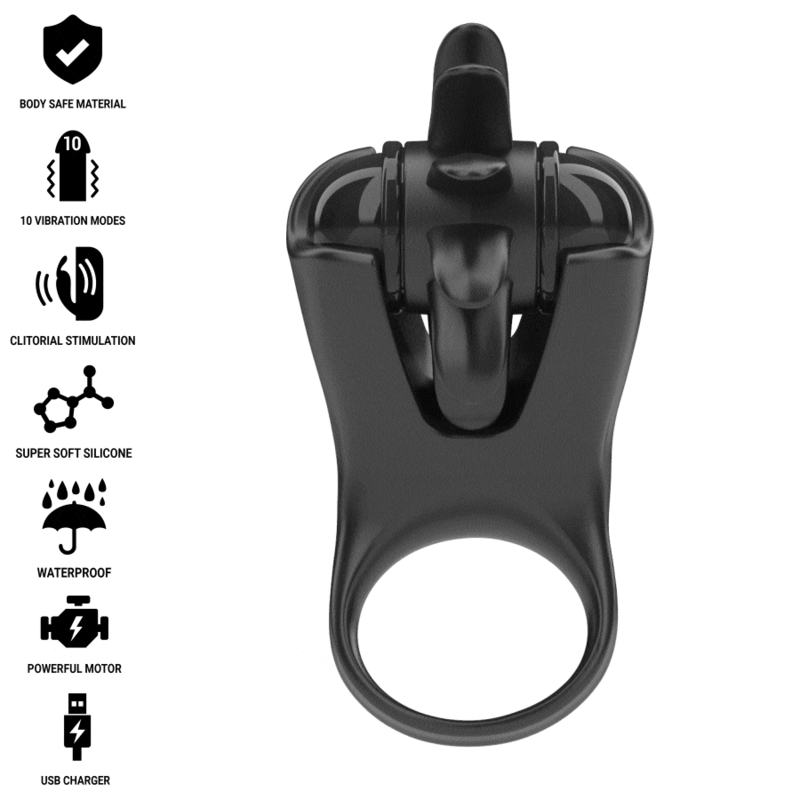 ANILLO VIBRADOR MABEL 10 MODOS CON ESTIMULADOR CLITORIS DE LA MARCA INTENSE COUPLES TOYS