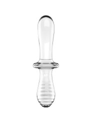DILDO DE CRISTAL SATISFYER DOBLE ESTIMULACIÓN UNISEX DE LA MARCA SATISFYER CRYSTAL