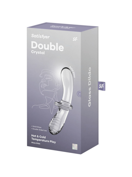 DILDO DE CRISTAL SATISFYER DOBLE ESTIMULACIÓN UNISEX DE LA MARCA SATISFYER CRYSTAL