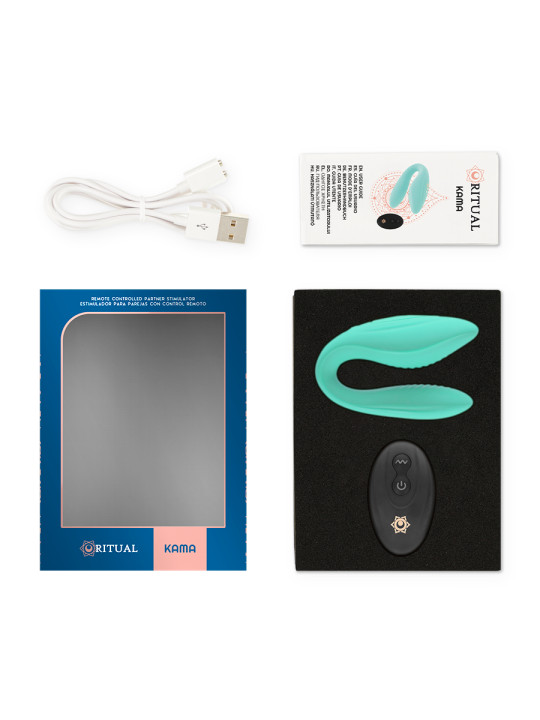 VIBRADOR U RECARGABLE CON MANDO PARA PAREJAS DE LA MARCA RITHUAL