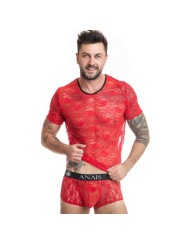 CAMISETA BRAVE EN ENCAJE ROJO CON ESTAMPADO FLORAL DE LA MARCA ANAIS MEN ACCESORIES