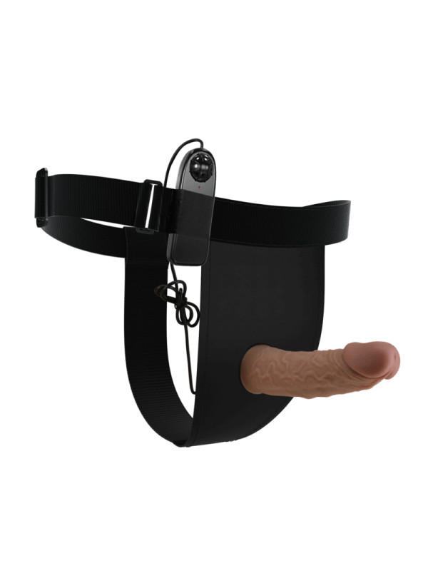 ARNÉS VIBRADOR CON DILDO DE SILICONA AJUSTABLE DE LA MARCA PRETTY LOVE