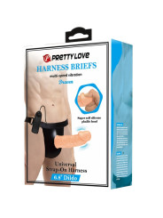 ARNÉS VIBRADOR CON DILDO DE SILICONA AJUSTABLE DE LA MARCA PRETTY LOVE