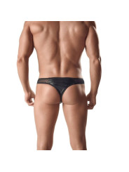 TANGA HOMBRE CUERO Y RED NEGRO ARES DE LA MARCA ANAIS MEN SLIP & THONG