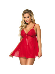 BABYDOLL SEXY ROJO CON ENCAJE FLORAL Y LAZO S/M DE LA MARCA SUBBLIME BABYDOLLS