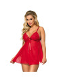 BABYDOLL SEXY ROJO CON ENCAJE FLORAL Y LAZO S/M DE LA MARCA SUBBLIME BABYDOLLS