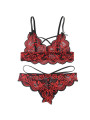 SET LENCERÍA ENCAJE ROJO Y NEGRO SUBBLIME S/M DE LA MARCA SUBBLIME SETS