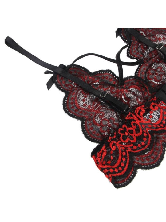 SET LENCERÍA ENCAJE ROJO Y NEGRO SUBBLIME S/M DE LA MARCA SUBBLIME SETS