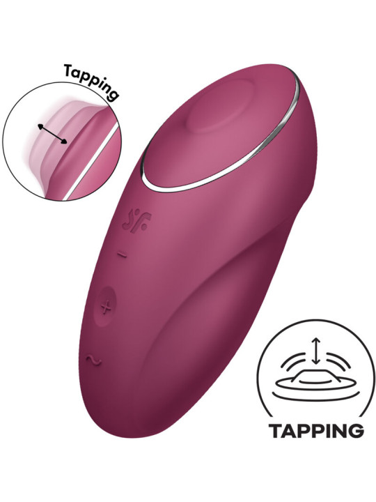 VIBRADOR LAY-ON TAP & CLIMAX 1 ROJO - 11 MODOS DE LA MARCA SATISFYER LAYONS