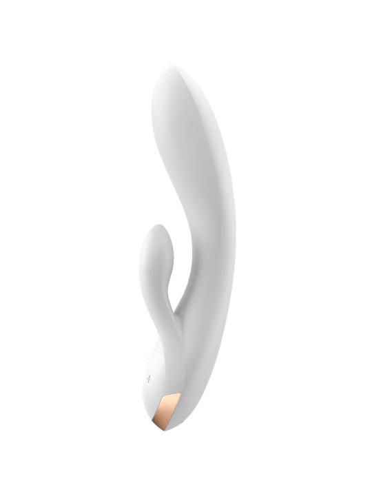 SATISFYER DOUBLE FLEX VIBRADOR CONEJITO BLANCO DE LA MARCA SATISFYER CONNECT