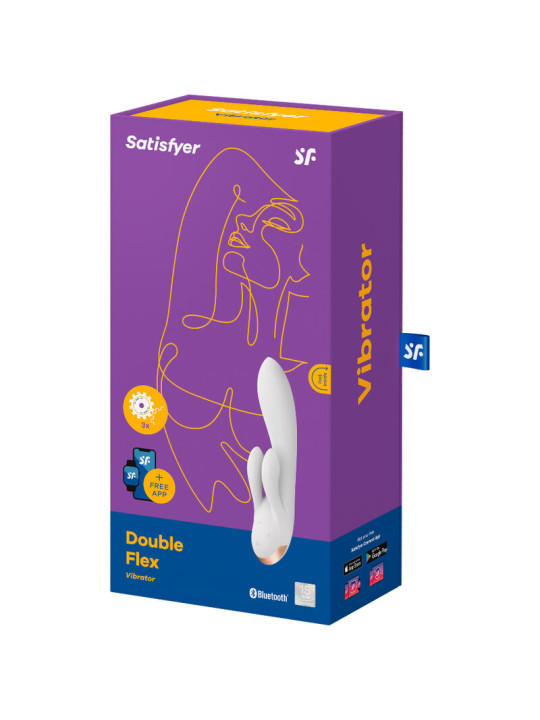 SATISFYER DOUBLE FLEX VIBRADOR CONEJITO BLANCO DE LA MARCA SATISFYER CONNECT