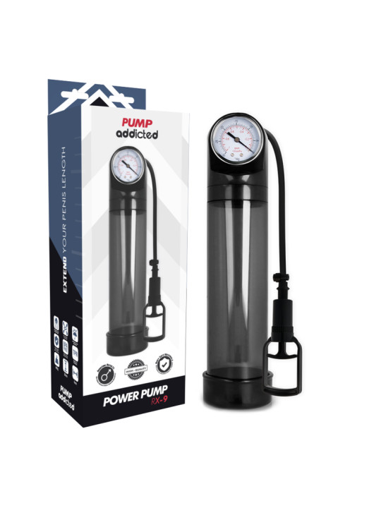 BOMBA ERECCIÓN RX9 TRANSPARENTE PUMP ADDICTED DE LA MARCA PUMP ADDICTED