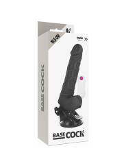 VIBRADOR REALISTA CONTROL REMOTO 19.5 CM CON TESTÍCULOS DE LA MARCA BASECOCK