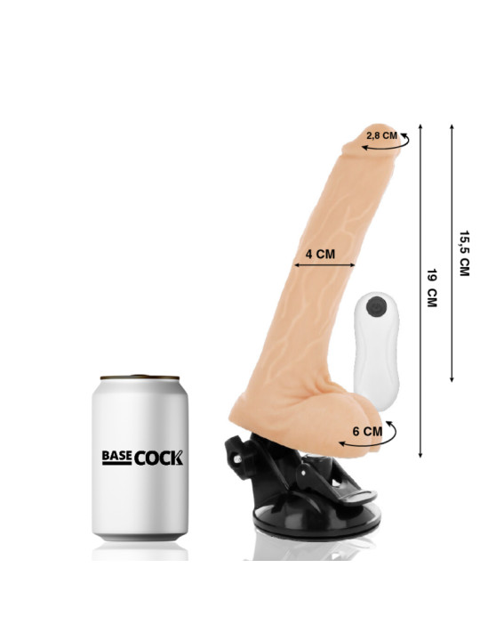 VIBRADOR REALISTA CONTROL REMOTO 19 CM TPE SEGURO DE LA MARCA BASECOCK