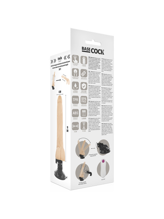 VIBRADOR REALISTA CONTROL REMOTO 19 CM TPE SEGURO DE LA MARCA BASECOCK