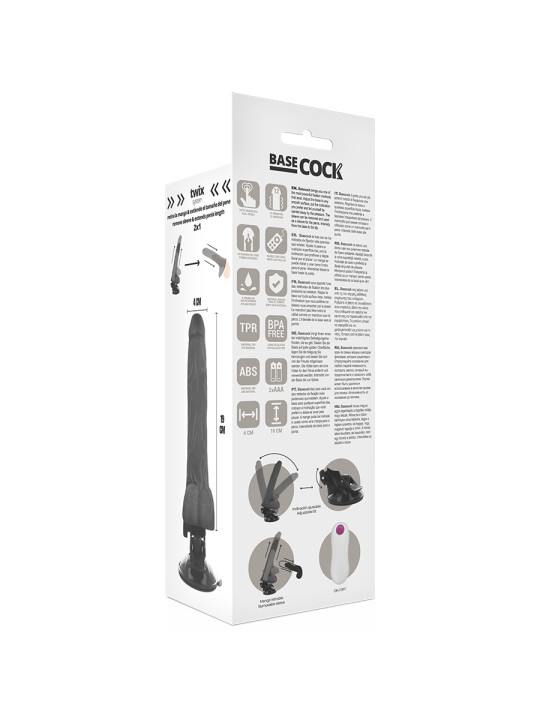 VIBRADOR REALISTA CONTROL REMOTO 19 CM TPE SEGURO DE LA MARCA BASECOCK