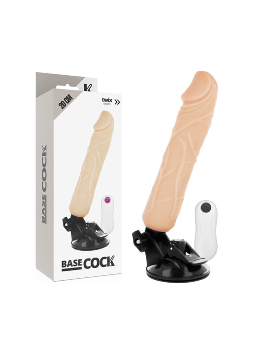 VIBRADOR REALISTA 20 CM CON CONTROL REMOTO Y BASE SUCCIÓN DE LA MARCA BASECOCK