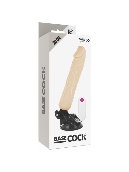 VIBRADOR REALISTA 20 CM CON CONTROL REMOTO Y BASE SUCCIÓN DE LA MARCA BASECOCK