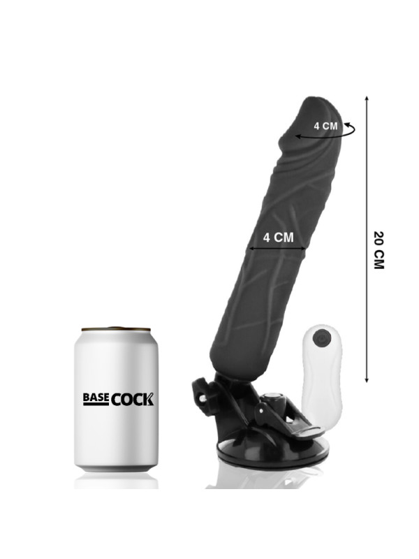 VIBRADOR REALISTA 20 CM CON CONTROL REMOTO Y BASE SUCCIÓN DE LA MARCA BASECOCK