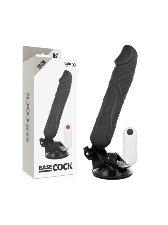 VIBRADOR REALISTA 20 CM CON CONTROL REMOTO Y BASE SUCCIÓN DE LA MARCA BASECOCK