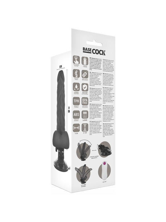 VIBRADOR REALISTA ARTICULABLE 21 CM CON CONTROL REMOTO DE LA MARCA BASECOCK