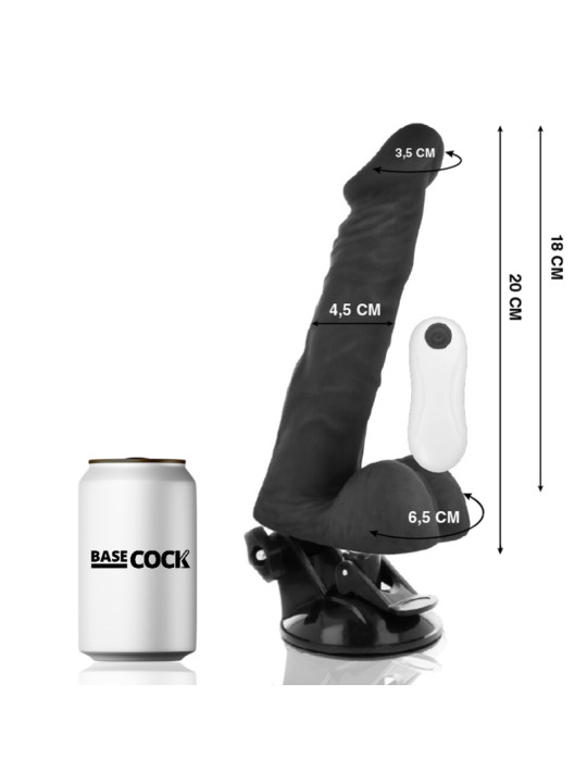 VIBRADOR ARTICULABLE REALISTA 20 CM CON CONTROL REMOTO DE LA MARCA BASECOCK