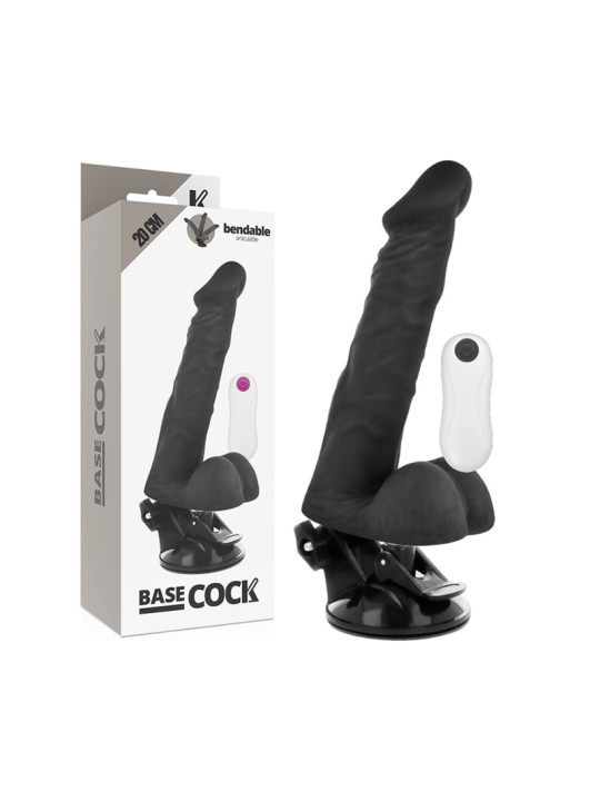 VIBRADOR ARTICULABLE REALISTA 20 CM CON CONTROL REMOTO DE LA MARCA BASECOCK