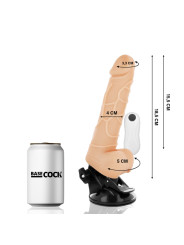 VIBRADOR REALISTA CONTROL REMOTO TPE 18.5 CM BASE SUCCIÓN DE LA MARCA BASECOCK