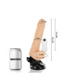 VIBRADOR REALISTA CONTROL REMOTO TPE 18.5 CM BASE SUCCIÓN DE LA MARCA BASECOCK