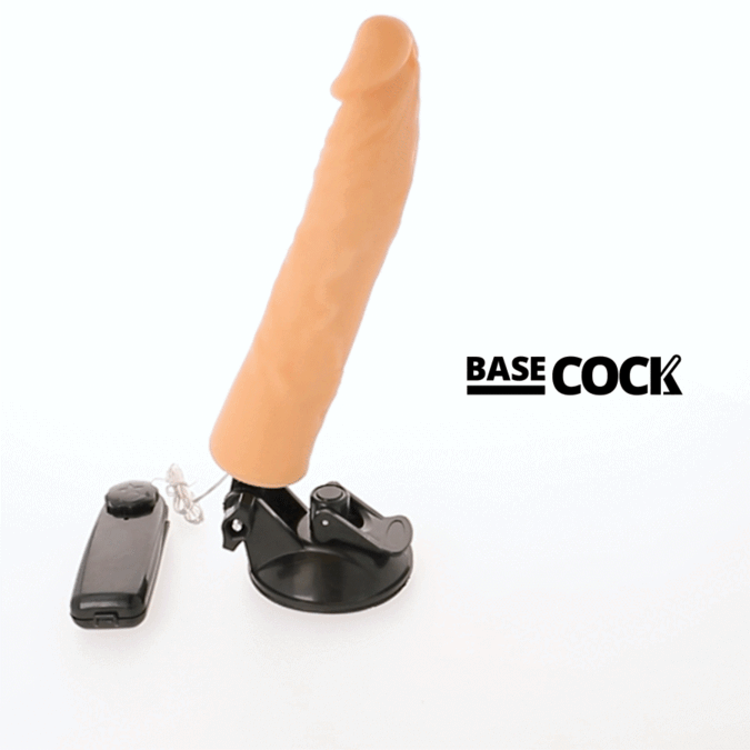 VIBRADOR REALISTA CONTROL REMOTO 21CM BASE SUCCIÓN TPE DE LA MARCA BASECOCK