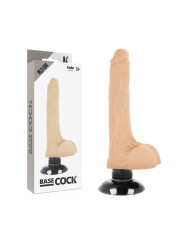 VIBRADOR REALISTA 2 EN 1 CON BASE DE VENTOSA 18.5 CM DE LA MARCA BASECOCK