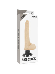 VIBRADOR REALISTA 2 EN 1 CON BASE DE VENTOSA 18.5 CM DE LA MARCA BASECOCK