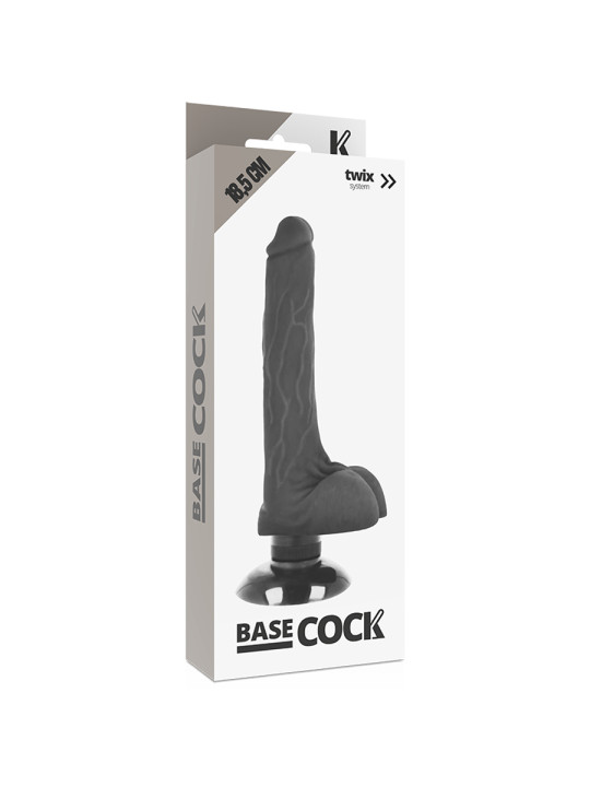 VIBRADOR REALISTA 2 EN 1 CON BASE DE VENTOSA 18.5 CM DE LA MARCA BASECOCK