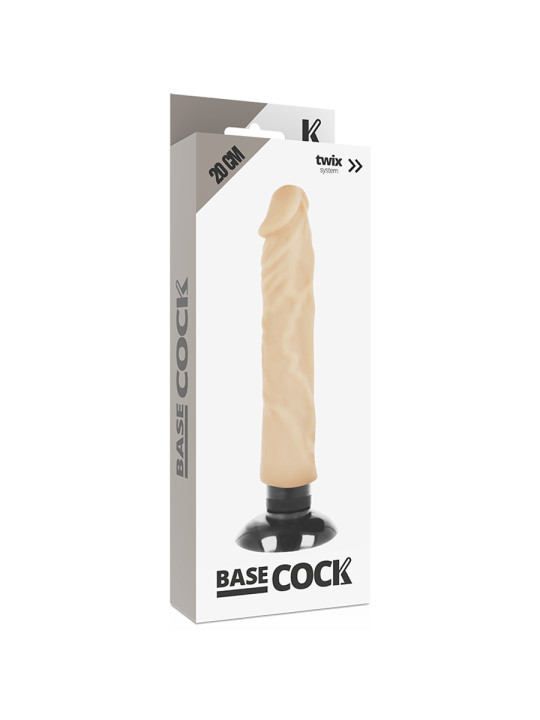 VIBRADOR REALISTA 2 EN 1 20 CM TPE SEGURO Y FLEXIBLE DE LA MARCA BASECOCK