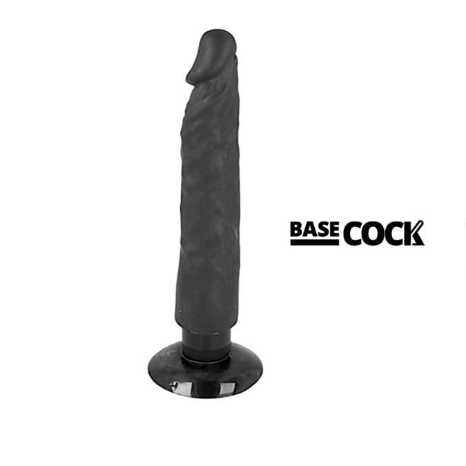 VIBRADOR REALISTA 2 EN 1 20 CM TPE SEGURO Y FLEXIBLE DE LA MARCA BASECOCK