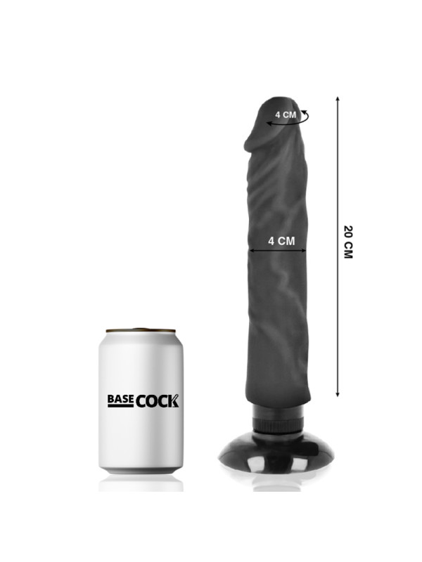 VIBRADOR REALISTA 2 EN 1 20 CM TPE SEGURO Y FLEXIBLE DE LA MARCA BASECOCK